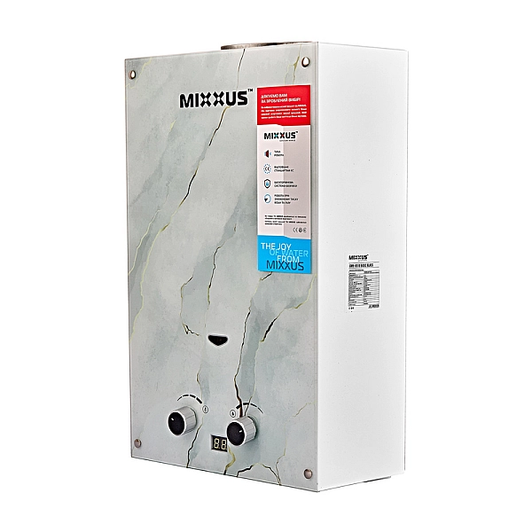 Газова колонка MIXXUS GWH-0510 BASIC GLASS димохідна 10 л/хв (панель зі скла з малюнком) (WH0026) - Фото - 2