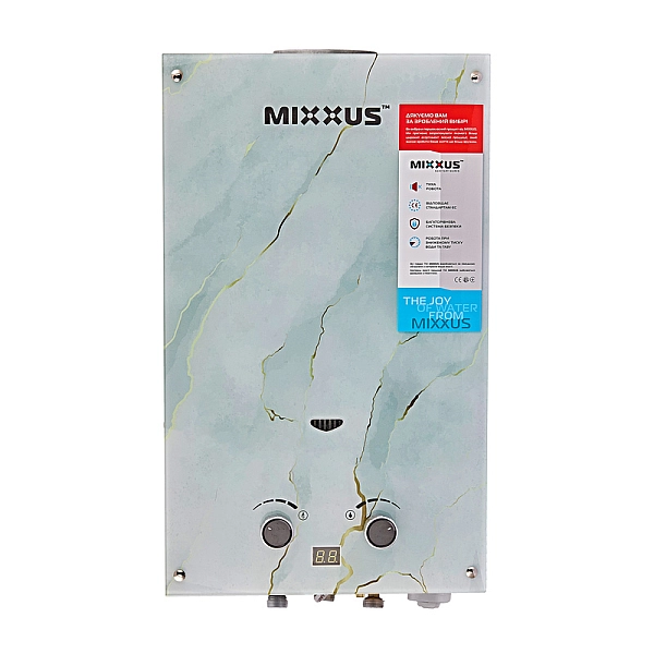 Газова колонка MIXXUS GWH-0510 BASIC GLASS димохідна 10 л/хв (панель зі скла з малюнком) (WH0026) - Фото - 7