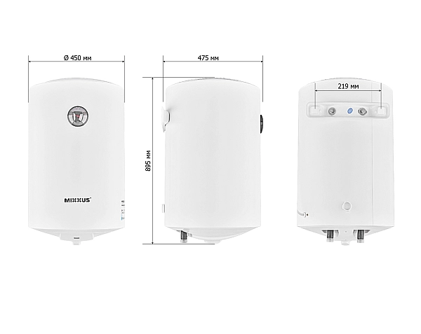 Водонагрівач "Циліндр" MIXXUS EWH-07100 ROUND WET накопичувальний 100 л, мокрий тен 1,5 kW (WH0603) - Фото - 5