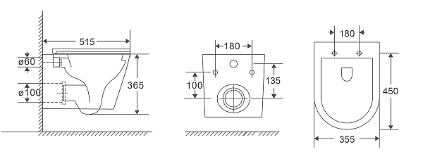 Унітаз підвісний Mixxus Premium Bevel-0301-R 515x355x365mm, система змиву RIMLESS (MP6470) - Фото - 8
