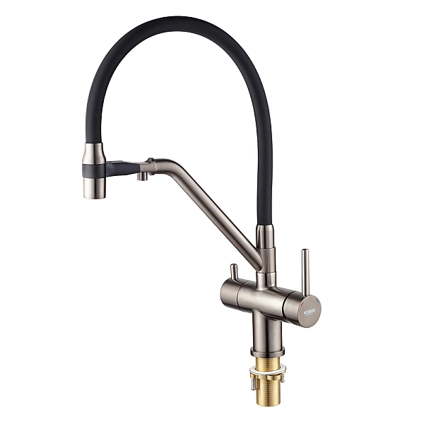 Кухонний змішувач з силік. виливом і вих. для питної води KOER KB-72006-07 (KR3382) - Фото - 2