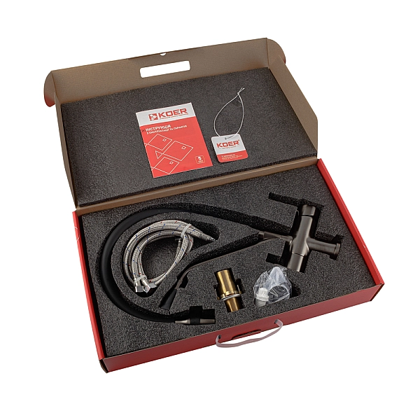 Кухонний змішувач з силік. виливом і вих. для питної води KOER KB-72006-07 (KR3382) - Фото - 3