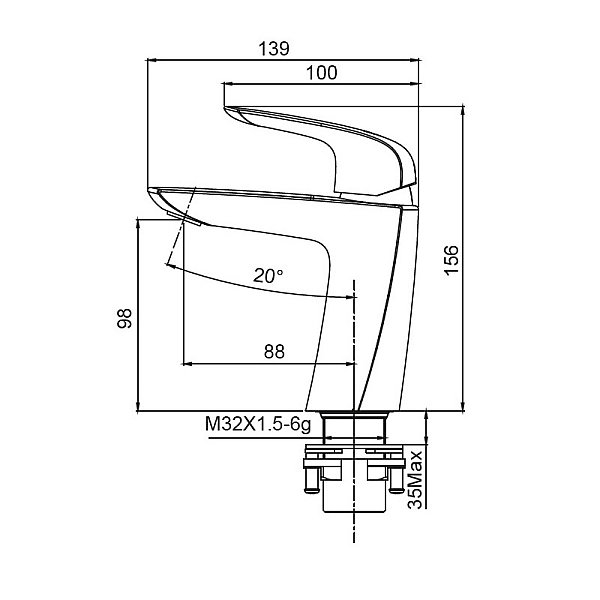 Змішувач для умивальника Koer KB-10008-05 (Колір чорний) (KR3471) - Фото - 2