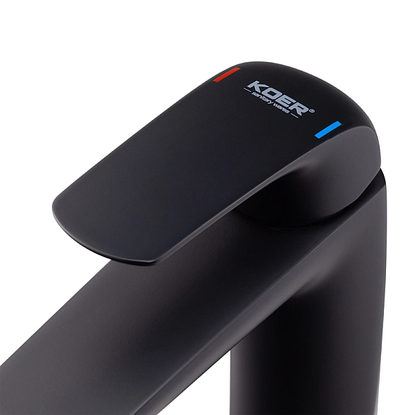 Змішувач для умивальника Koer KB-10008-05 (Колір чорний) (KR3471) - Фото - 3