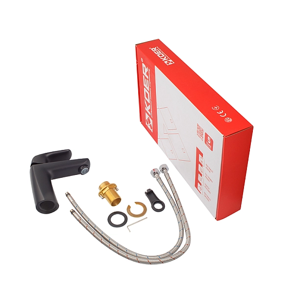 Змішувач для умивальника Koer KB-10008-05 (Колір чорний) (KR3471) - Фото - 5