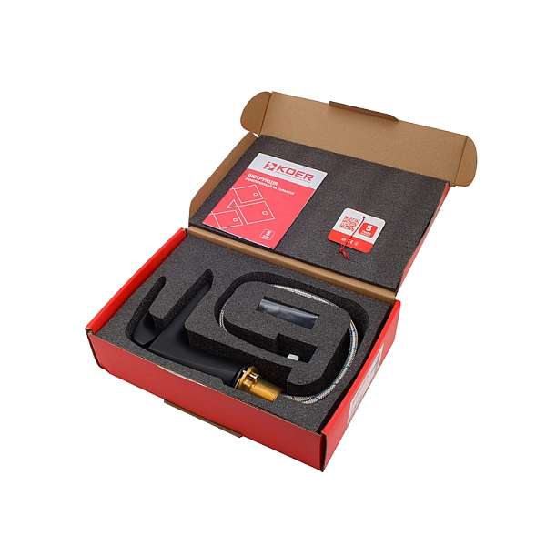 Змішувач для умивальника Koer KB-10008-05 (Колір чорний) (KR3471) - Фото - 6