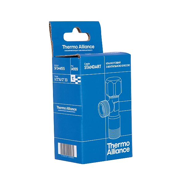 Кран угловой Thermo Alliance Standart (ручка шестигранник) с вент.буксой 1/2"Н х 1/2"Н SF3441515 - Фото - 8