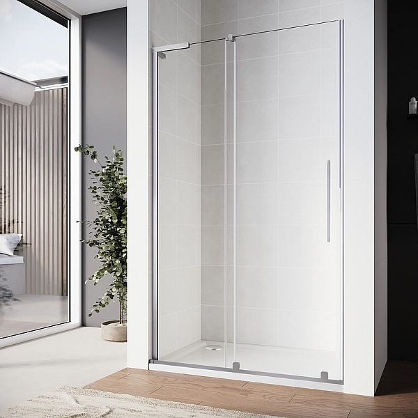 Двері у нішу Walk-In розсувні Koer SR SD07-120x200-L-TR-01 прозоре скло Easy Clean 8мм Хром (KR5686) - Фото - 2