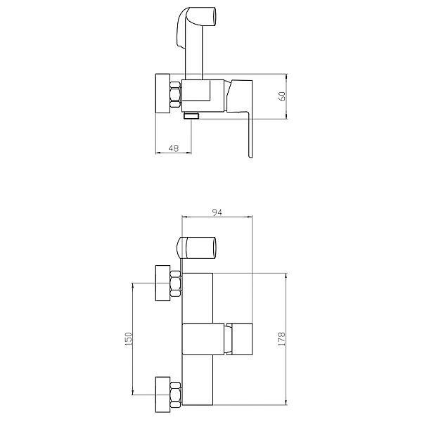 Змішувач для гігієнічного душу Mixxus Trinity 024 (MI6272) - Фото - 2