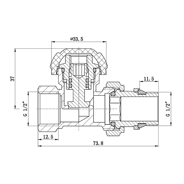Кран радиаторный SD Forte Powerful 1/2" с антипротечкой прямой SF231W15 - Фото - 2