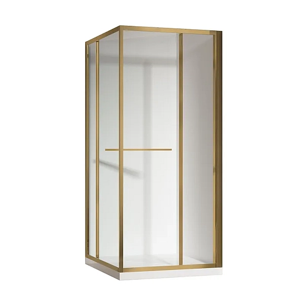 Душова кабіна без піддону Koer SR SC09-90x90x200-R-TR-12 прозоре скло Easy Clean 6мм Матове золото (KR5771)
