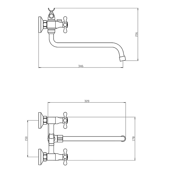 Змішувач для ванни Mixxus Mauro 140-B (Euro) (MI6256) - Фото - 4