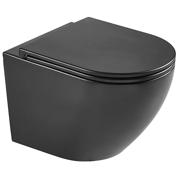 Унітаз підвісний Mixxus Premium Ellipse-0303-R Black 520x365x360mm, система змиву RIMLESS (MP6464)