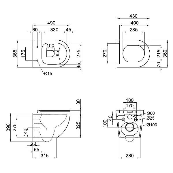 Комплект Grohe Set Унітаз ELLIPSE-0301-R + Інсталяція Grohe Rapid SL 38772001 (38772001ELLIPS0301R) - Фото - 14