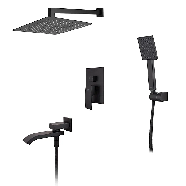 Вбудована душова система із змішувачем Koer KB-66007-05 (Колір чорний) (KR3465)