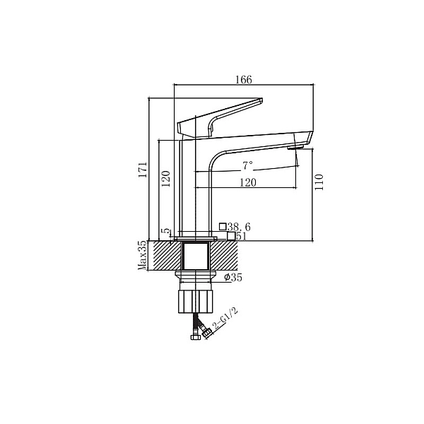 Змішувач для умивальника Haiba Turin 001 Nut (HB9655) - Фото - 3