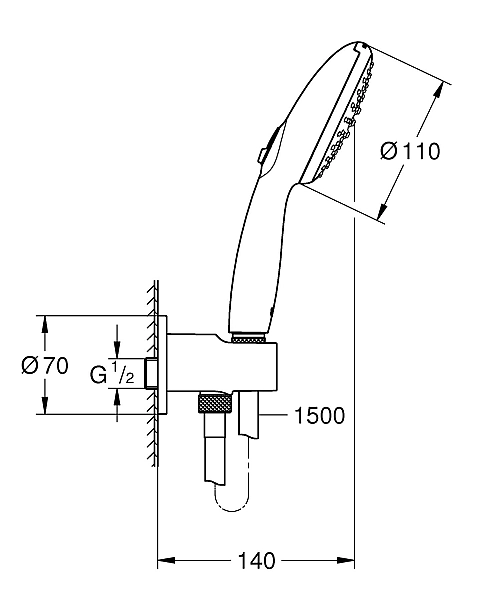 Душовий набір Grohe Tempesta 110, 2 режими (26406003) - Фото - 6