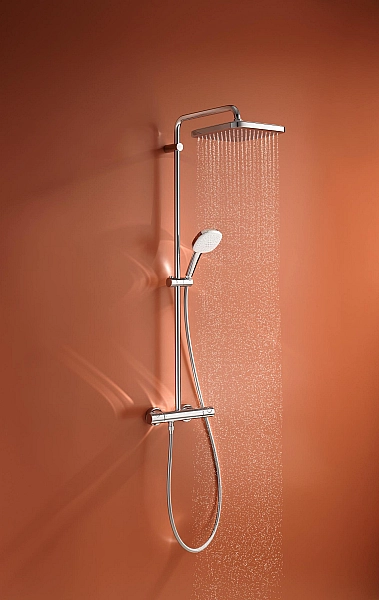 Душова система з термостатом для настінного монтажу Grohe Tempesta System 250 Cube (26689001) - Фото - 12