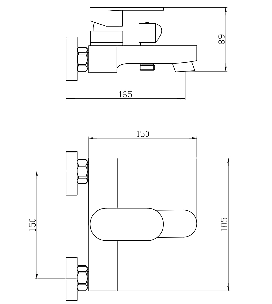 Змішувач для ванни Mixxus Bruno 009 (Euro) (MI6275) - Фото - 2