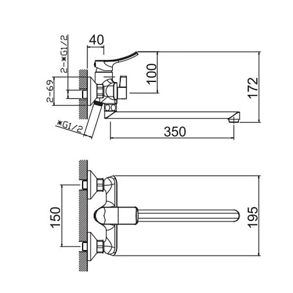 Змішувач для ванни HAIBA BOLERO 006 EURO (HB9577) - Фото - 4