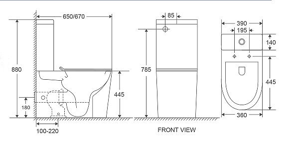 Унітаз-компакт MIXXUS PREMIUM BEVEL-0402-T1 670х390х880mm, система змиву TORNADO 1.0 (MP6596) - Фото - 2