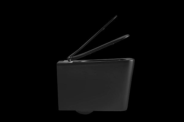 Унітаз підвісний Mixxus Premium Quadro-0302-R Black 530x360x365mm, система змиву RIMLESS (MP6455) - Фото - 4