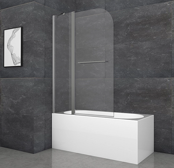 Шторки скляні на ванну Koer SR BS04-95x140-TR-07 прозоре скло 6мм, графіт (KR5404) - Фото - 20