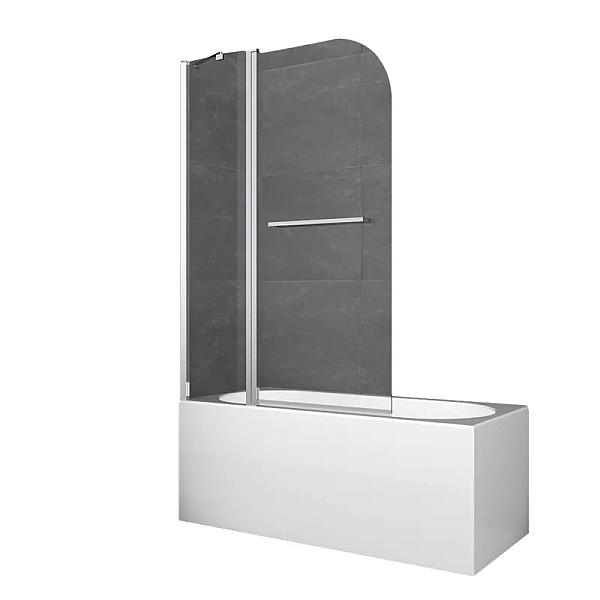 Шторки скляні на ванну Koer SR BS04-95x140-TR-01 прозоре скло 6мм, хром (KR5403)
