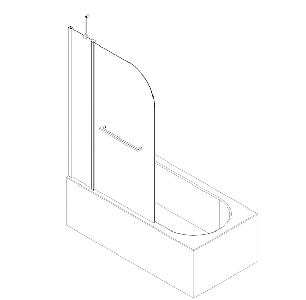 Шторки скляні на ванну Koer SR BS04-95x140-TR-01 прозоре скло 6мм, хром (KR5403) - Фото - 14