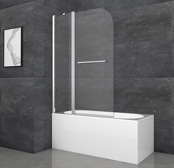 Шторки скляні на ванну Koer SR BS04-95x140-TR-01 прозоре скло 6мм, хром (KR5403) - Фото - 9