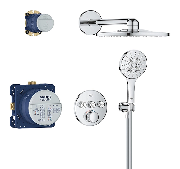 Душова система прихованого монтажу з термостатом Grohe Grohtherm SmartControl (34863000) - Фото - 3