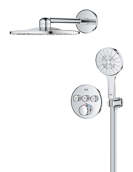 Душова система прихованого монтажу з термостатом Grohe Grohtherm SmartControl (34863000) - Фото - 4