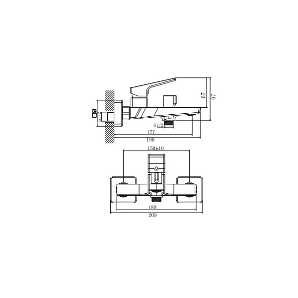 Змішувач для ванни Haiba Turin 009 Euro (HB9657) - Фото - 4