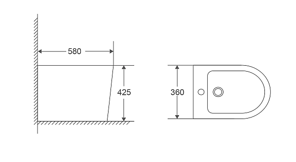 Біде підлогове Mixxus Premium BEVEL-0601 580х360х425mm (MP6598) - Фото - 2