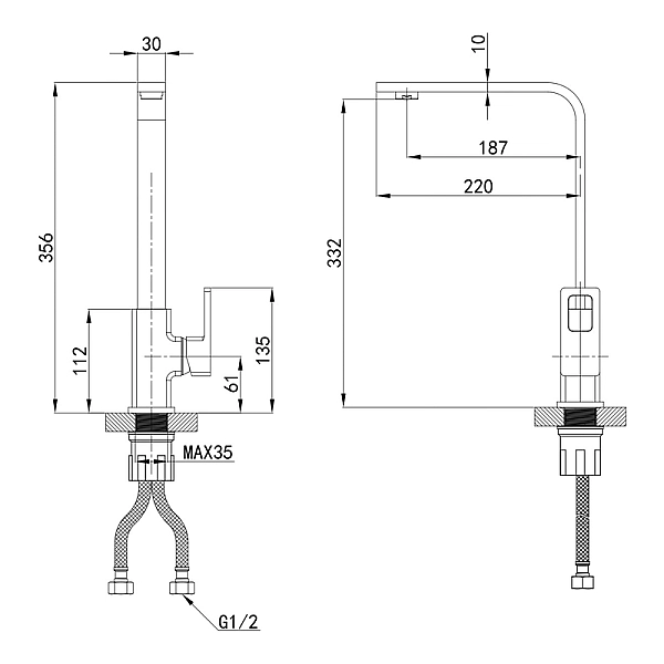 Змішувач для кухні Mixxus Premium LOREN 017 (MI6802) - Фото - 2