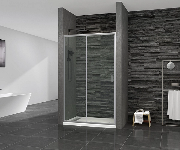 Двері у нішу розсувні MIXXUS PREMIUM DIVERSE SD01-100x185-TR CHROME прозоре скло 5мм (MI7165) - Фото - 7