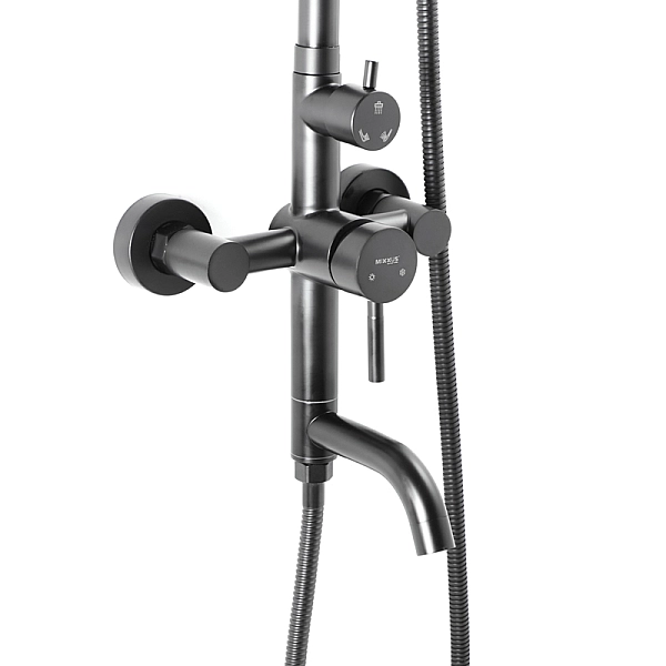 Душова колона зі змішувачем Mixxus SUS-009-J чорний (з нерж. сталі) (MI2808) - Фото - 3