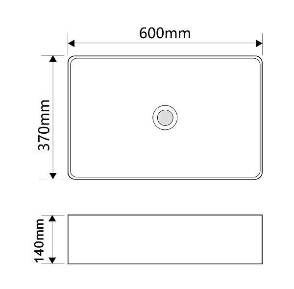 Раковина накладна Mixxus Premium QUADRO-0209 600х370х140mm з переливом (MP6522) - Фото - 4