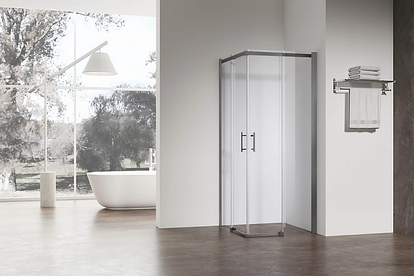 Душова кабіна без піддону Koer SR SC03-90x90x200-TR-07 прозоре скло Easy Clean 6мм, графіт (KR5359) - Фото - 4