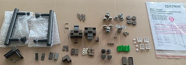 Душова кабіна без піддону Koer SR SC03-90x90x200-TR-07 прозоре скло Easy Clean 6мм, графіт (KR5359) - Фото - 12