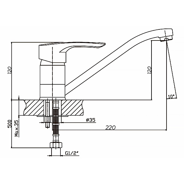 Змішувач для кухні Haiba Hansberg 004 коричневий (HB0179) - Фото - 2