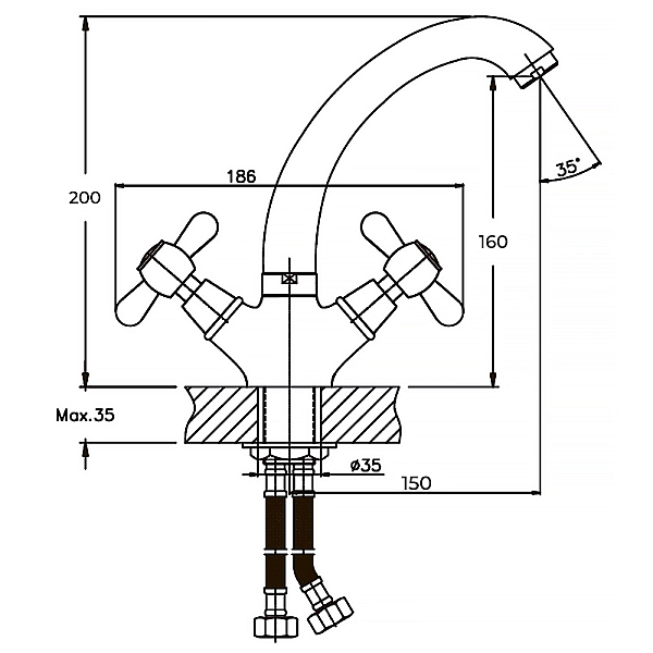 Змішувач для умивальника Haiba Dominox 272 (HB0081) - Фото - 2