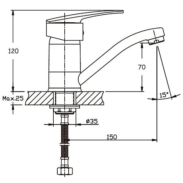 Змішувач для умивальника Haiba Agat 555 (вилив 15 см) (HB0010) - Фото - 2