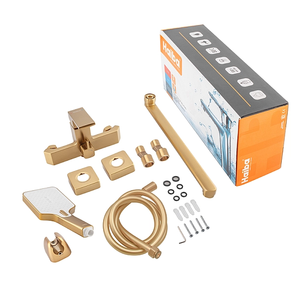 Змішувач для ванни Haiba GAUDI 006 EURO BRUSHED GOLD (HB9598) - Фото - 6