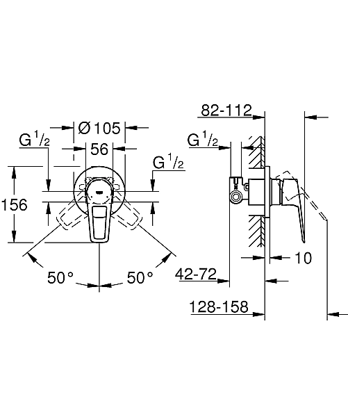 Змішувач прихованого монтажу для 1 споживача Grohe BauLoop New (29042001) - Фото - 2