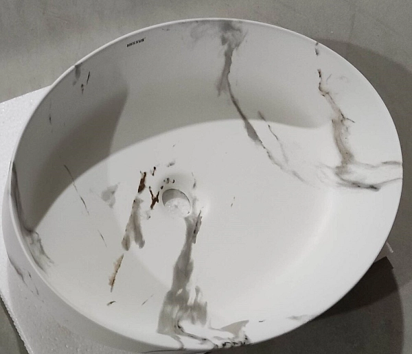 Раковина накладна MIXXUS PREMIUM ELLIPSE-0104 MARBLE 550х415х140mm (MP6554) - Фото - 7