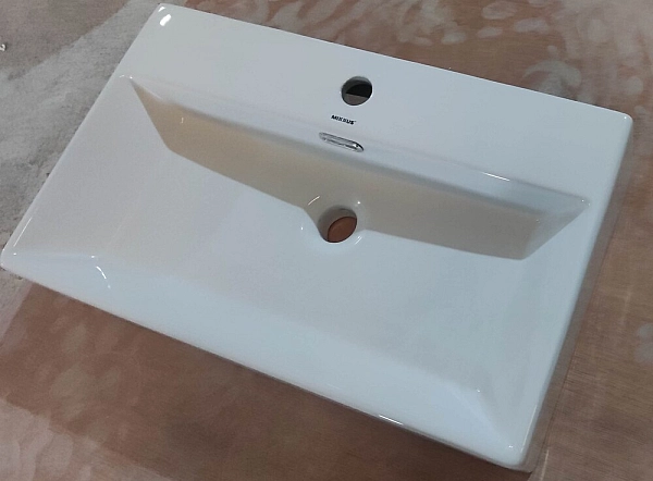 Раковина підвісна Mixxus Premium QUADRO-0206 600х360х130mm з отвором під змішувач та переливом (MP6509) - Фото - 6