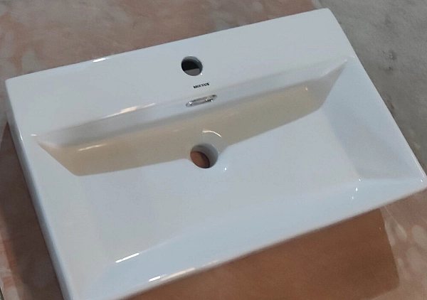 Раковина підвісна Mixxus Premium QUADRO-0206 600х360х130mm з отвором під змішувач та переливом (MP6509) - Фото - 4