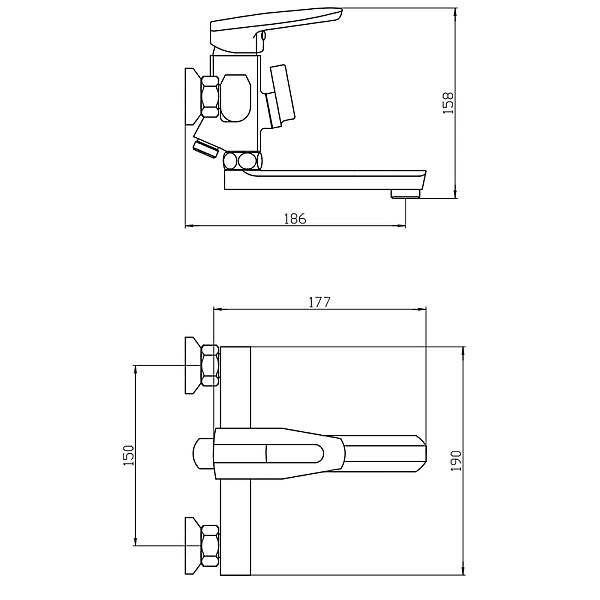 Змішувач для ванни Mixxus Pegas 009 (Euro) (MI6244) - Фото - 3