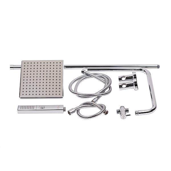 Душевая стойка универсальная Qtap Plava на два потребителя 1015 мм прямоугольная QT1001CRM Chrome - Фото - 6